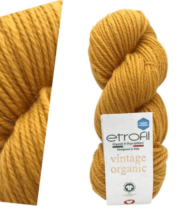 100% צמר VINTAGE ORGANIC- בצבע חרדל 72131