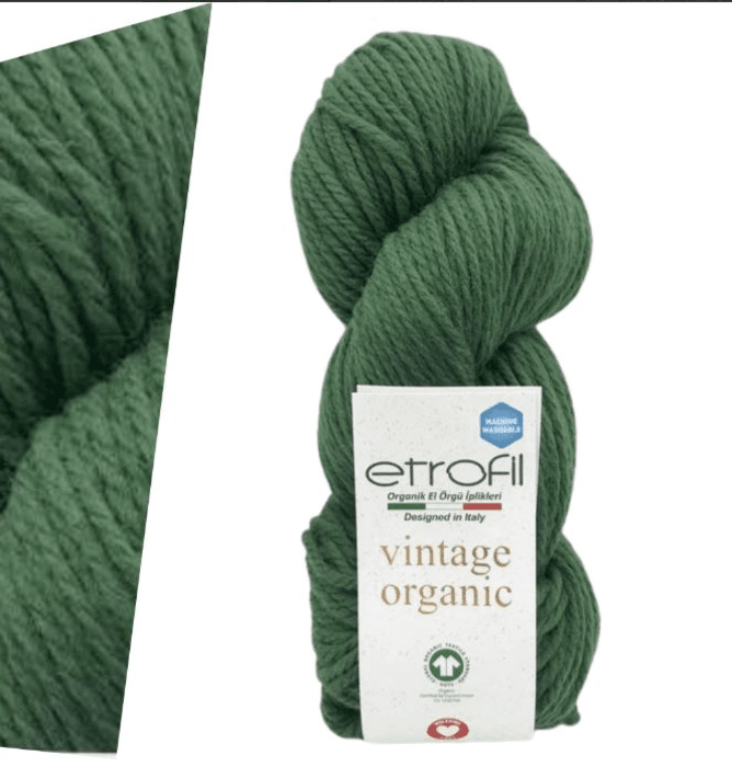 100% צמר VINTAGE ORGANIC- בצבע ירוק בקבוק 75177