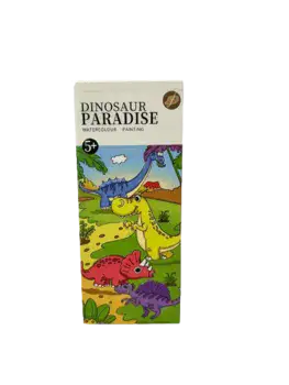 חוברת מדליקה לצביעה עם סט צבעי מיים לכל עמוד- דינוזאורים