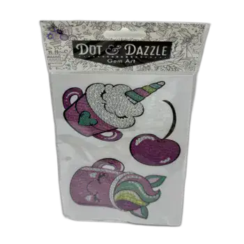 עבודות שיבוץ יהלומים- הכנת מדבקות יהלומים 5 יחידות- חד קרן