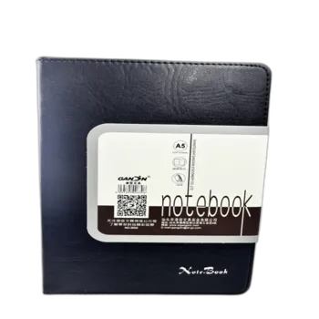 מחברת A5 דמוי עור שחור- שורות