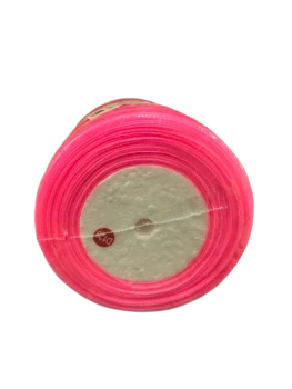 חוט אורגנזה בצבע ורוד זוהר כ-50 מטר בגליל