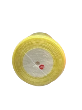 חוט אורגנזה בצבע צהוב בהיר כ-50 מטר בגליל