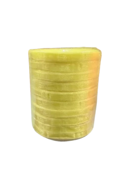 חוט אורגנזה בצבע צהוב בהיר כ-50 מטר בגליל