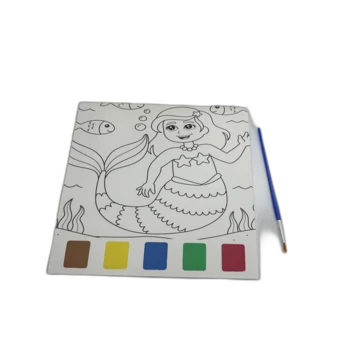 חוברת דפי צביעה עם צבעי מים- בנות הים