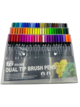 72 טושים על בסיס מיים בגוונים הורסים דו צדדיים