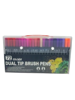 72 טושים על בסיס מיים בגוונים הורסים דו צדדיים