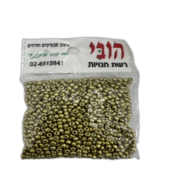 שקית חרוזי ונציה מידה 8 בצבע-זהב