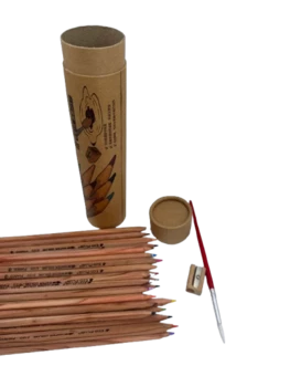 24 עפרונות אקוורל צבעוניים עם מחדד ומכחול