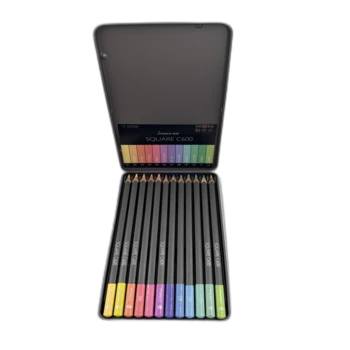 סט עפרונות מקצועי בקופסאת פח- 12 גוונים