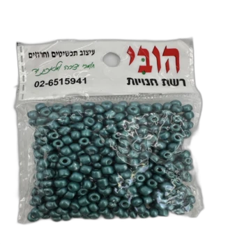 שקית חרוזי ונציה מידה 6 בצבע-טורכיז מתכתי G-75