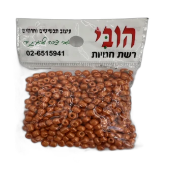 שקית חרוזי ונציה מידה 6 בצבע- כתום מתכתי G-127