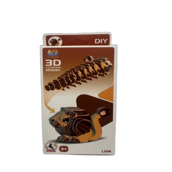 הרכבת בתלת מימד מקרטון איכותי בדגם-אריה