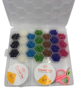 ערכת חרוזים פכוסים נוצצים לצמידים ושרשראות