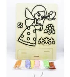 ערכת יצירה לילדים- קיט תלת מימד מפלסטלינה שמתייבשת באויר / אייקליי- דגם מלאכית עם פרפר