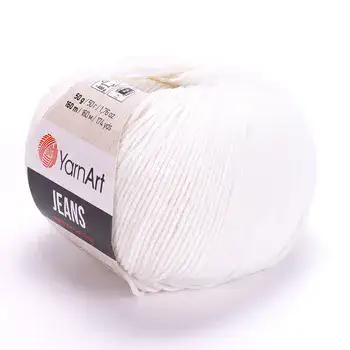 YARNART-JEANS-חוט סריגה קייצי ג'ינס מתאים במיוחד לבובות ובגדי קייץ- 55% כותנה(01)