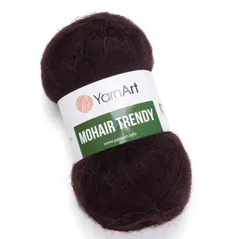 YARNART-MOHAIR-TRENDY-חוט סריגה עם 50% אנגורה-צבע חום 123
