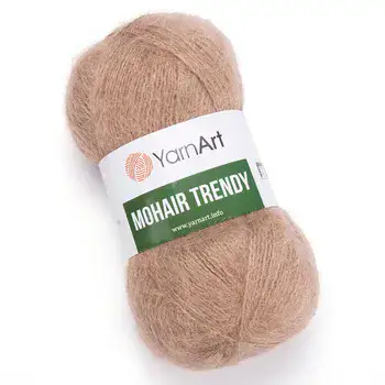 YARNART-MOHAIR-TRENDY-חוט סריגה עם 50% אנגורה-צבע חום בהיר 116