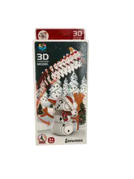 הרכבת בתלת מימד מקרטון איכותי בדגם- איש שלג