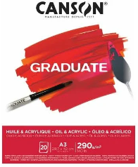 בלוק לצבעי אקריליק ושמן Canson Graduate בגודל A3