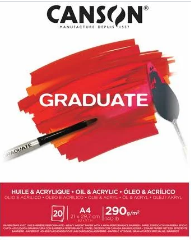 בלוק לצבעי אקריליק ושמן Canson Graduate בגודל A5