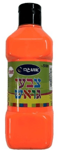 בקבוק גואש 500 מ"ל צבע-כתום זוהר רחיץ במיוחד לילדים לא רעיל!