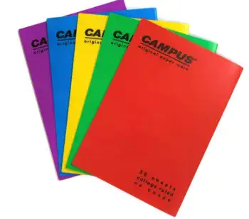 מארז 5 מחברות קמפוס כריכה פלסטיק משובץ