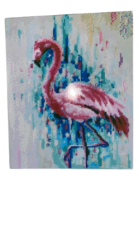שיבוץ יהלומים על קנווס 30X40 - פלמינגו