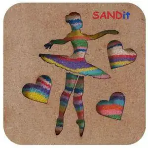 SANDit ערכה ליצירת תמונה עם חול צבעוני- רקדנית