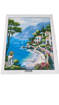 שיבוץ יהלומים על קנווס 50X40 -נוף