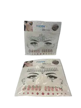 מדבקות יהלומים לפנים ולגוף- שקוף