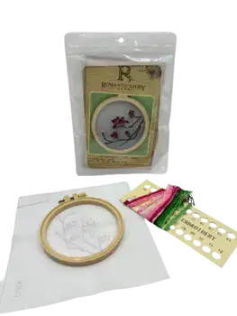 חדש! ערכת רקמה על בד שקוף- פרח סגול