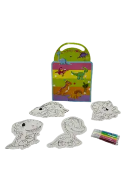 דמויות לצביעה+ טושים- דינוזאור