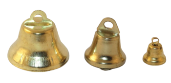 חומרים ליצירה- פעמון מתכת ליצירה זהב 25 מ"מ