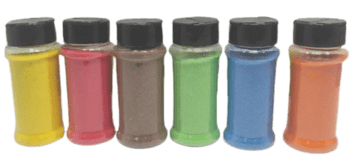 חול צבעוני לעבודות יצירה- 6 צבעים