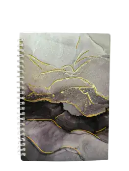 מחברת שורות A5- שייש שחור לבן