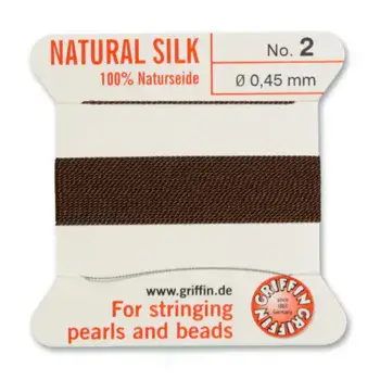 חוט משי שמגיע עם מחט מחוברת להשחלה פשוטה וקלה- חום 0.45