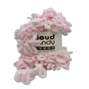 צמר לולאות נעים במיוחד בצבע- ורוד בהיר