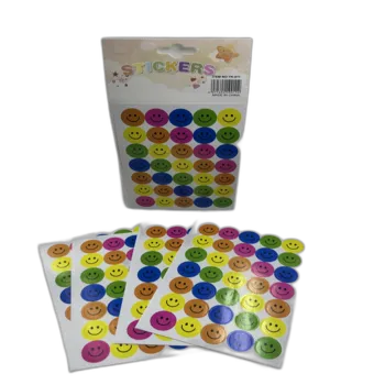 10 דפי מדבקות- סמיילי צבעוני