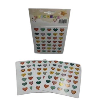 10 דפי מדבקות- לבבות