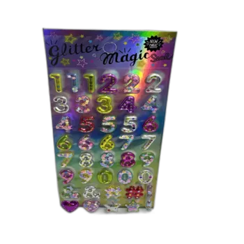 מדבקות נפוחות אולטרה מספרים- צהוב ורוד כסף