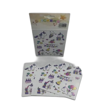 10 דפי מדבקות- חד קרן