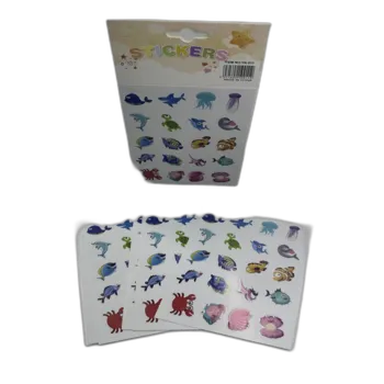 10 דפי מדבקות- דגים