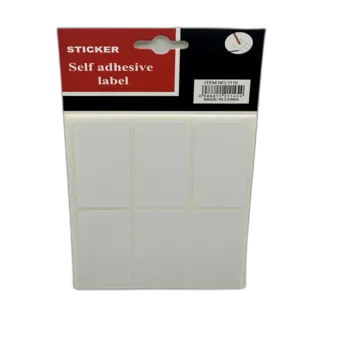 10 דפי מדבקות- מלבן לבנות 6 בדף