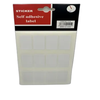 10 דפי מדבקות- מלבן לבנות 12 בדף