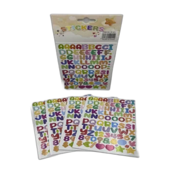 10 דפי מדבקות- אותיות, מספרים וסימנים צבעוניות