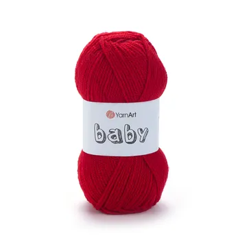YARNART-BABY- צמר לסריגה לתינוקות בייבי-במבצע בצבע- אדום 576