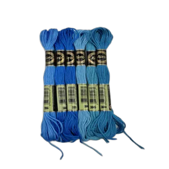 סט 6 חוטי רקמה בגוונים תכלת (996)