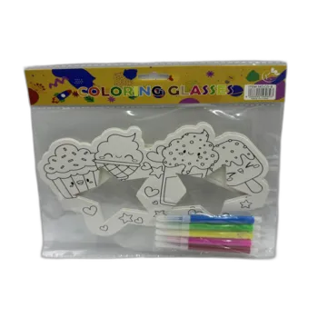 3 משקפיים לצביעה מקרטון+ טושים- כוכבים