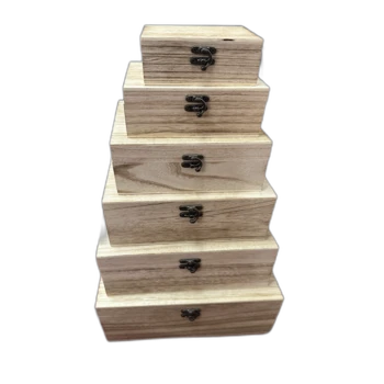 קופסא מעץ חלק מסט 6 -